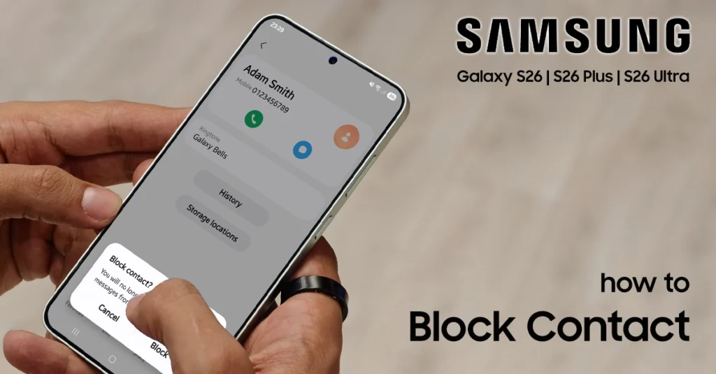 block contact on galaxy s26