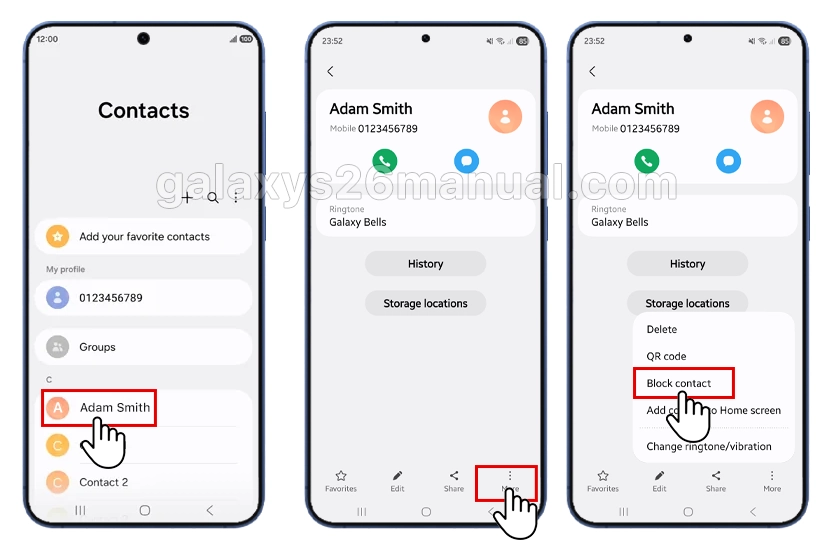 block from contacts app