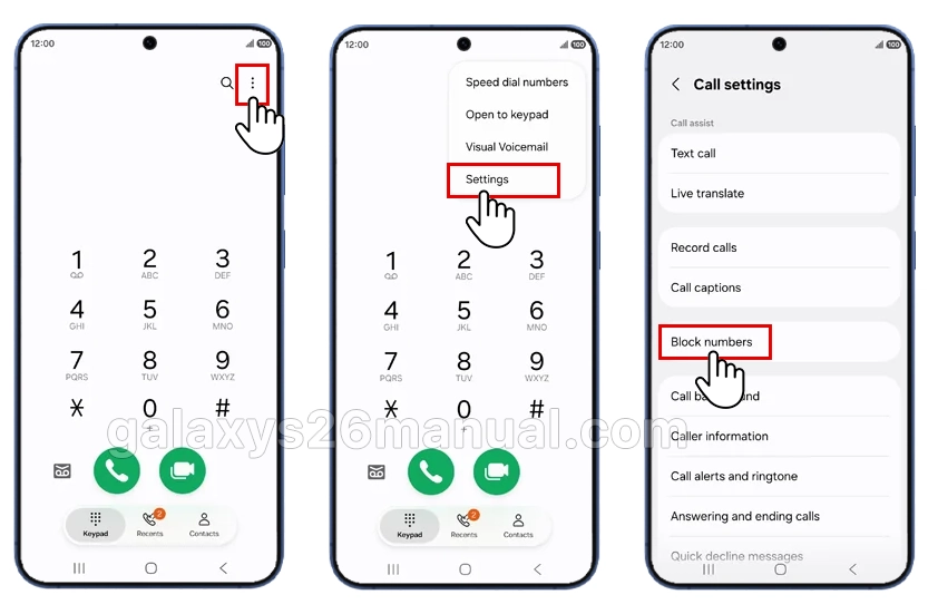 block number settings