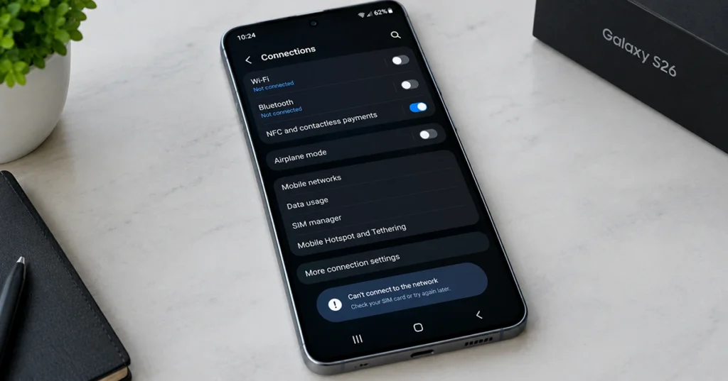 Samsung Galaxy S26 experiencing Wi-Fi and network connection problems