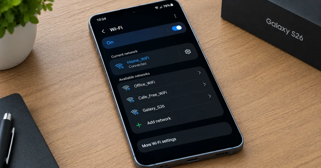 Galaxy S26 Wi-Fi settings for troubleshooting wireless connection problems